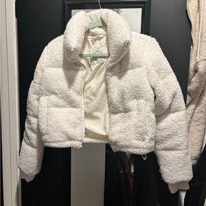 Hollister White Teddy Jacket